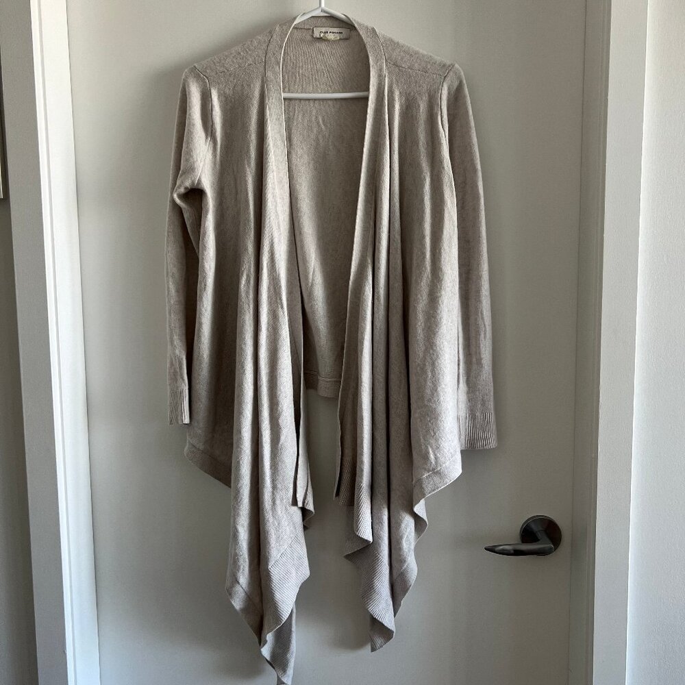 2for$30🏷Club Monaco Waterfall Cardigan Alpaca Wool Blend Open Front Greige XS